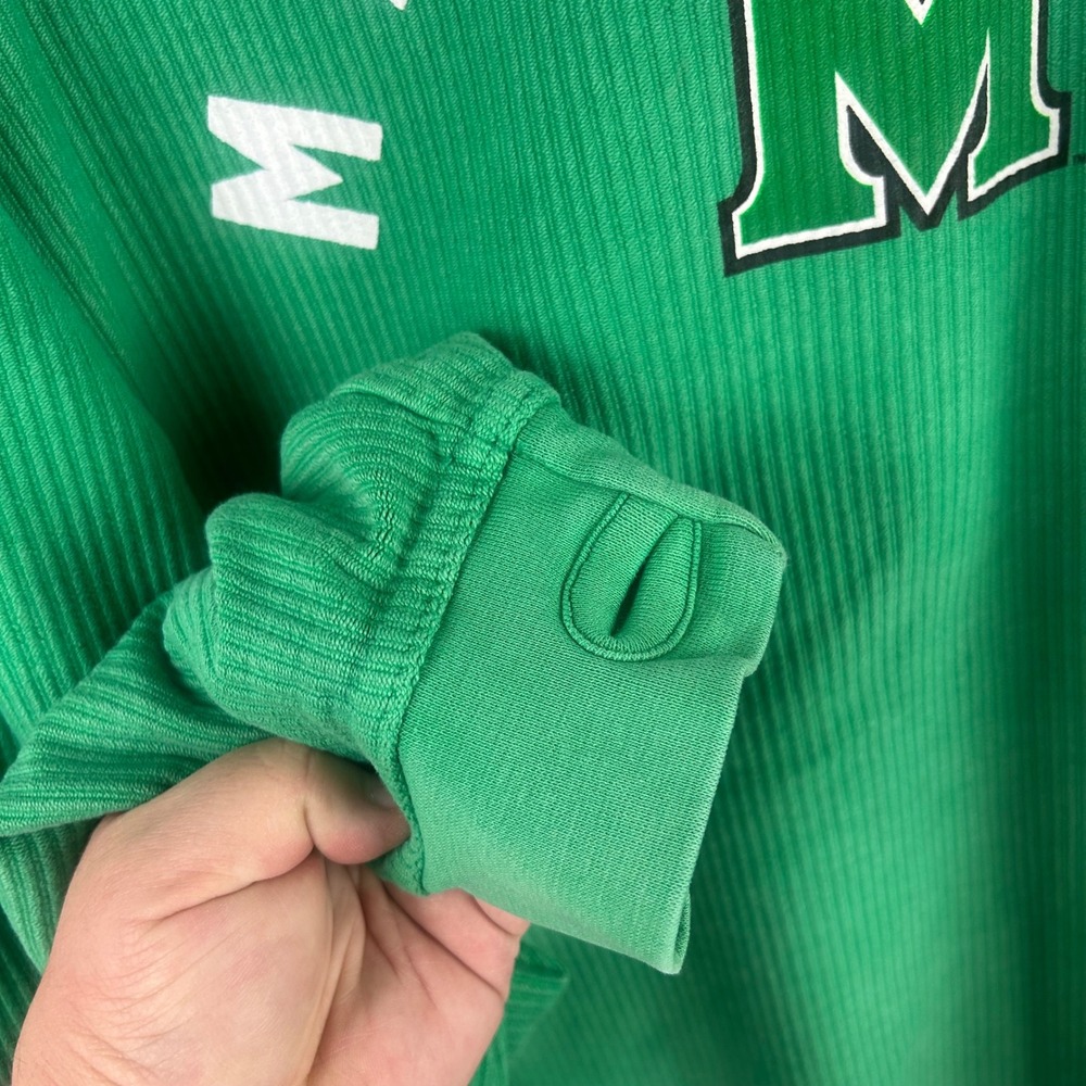 Pressbox Marshall University Thundering Herd Ribbed Sweatshirt Green Womens 2XL - Picture 6 of 8